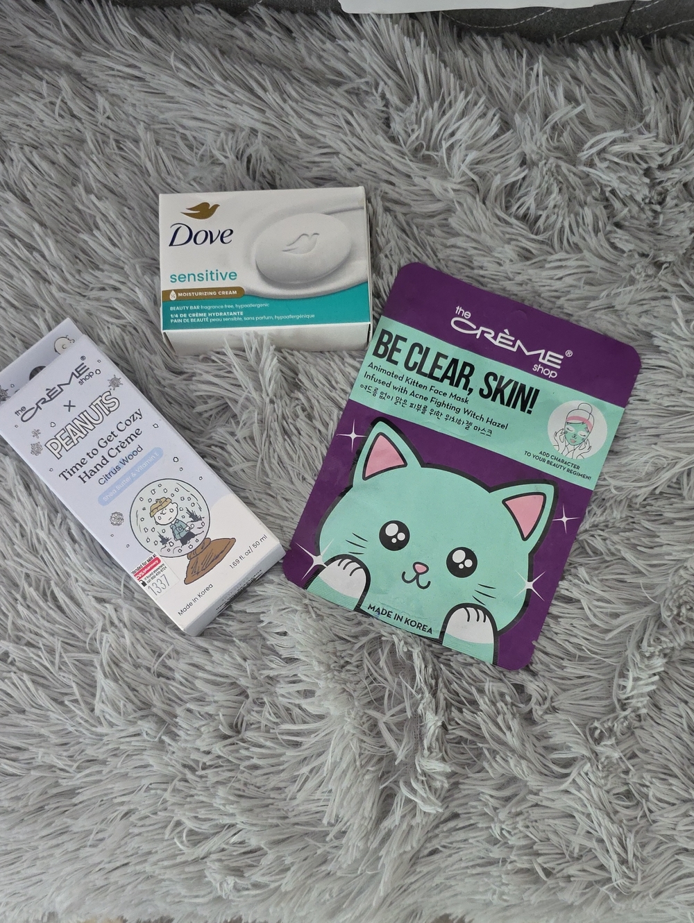 Dove Sensitive Beauty Bar Bundle- With The Creme Shop Hand Creme & Face Mask - Picture 1 of 9